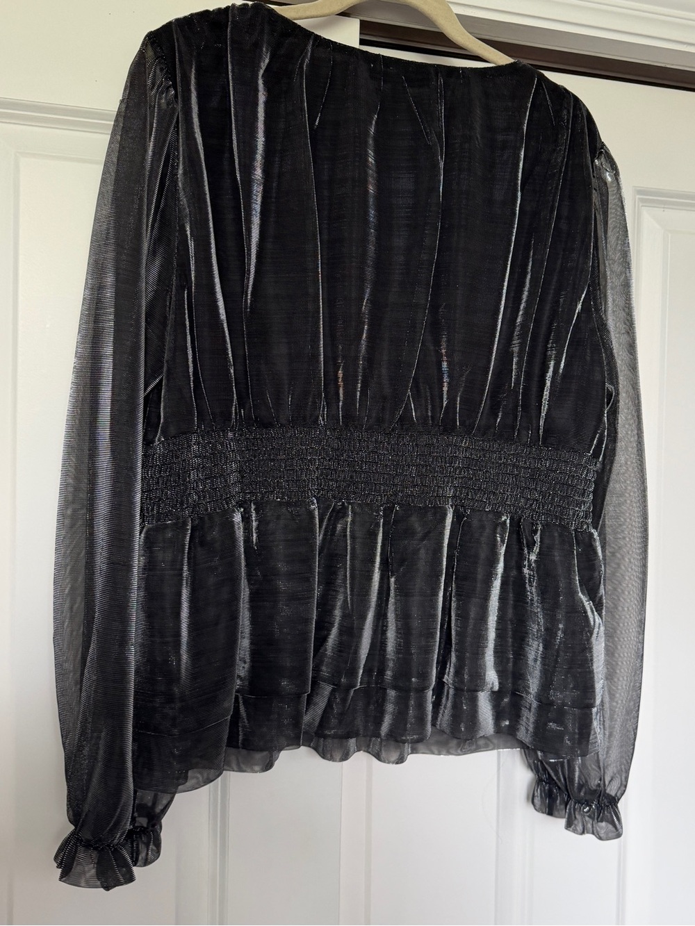 DR2 Silver Blouse Long Sleeve Top XL Whimsigoth - Picture 4 of 15
